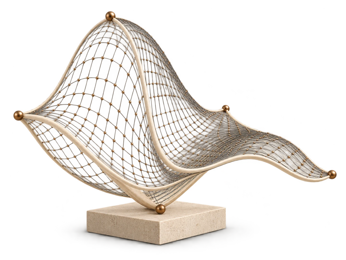 Graphite and bronze parametric wireframe representing digital engineering